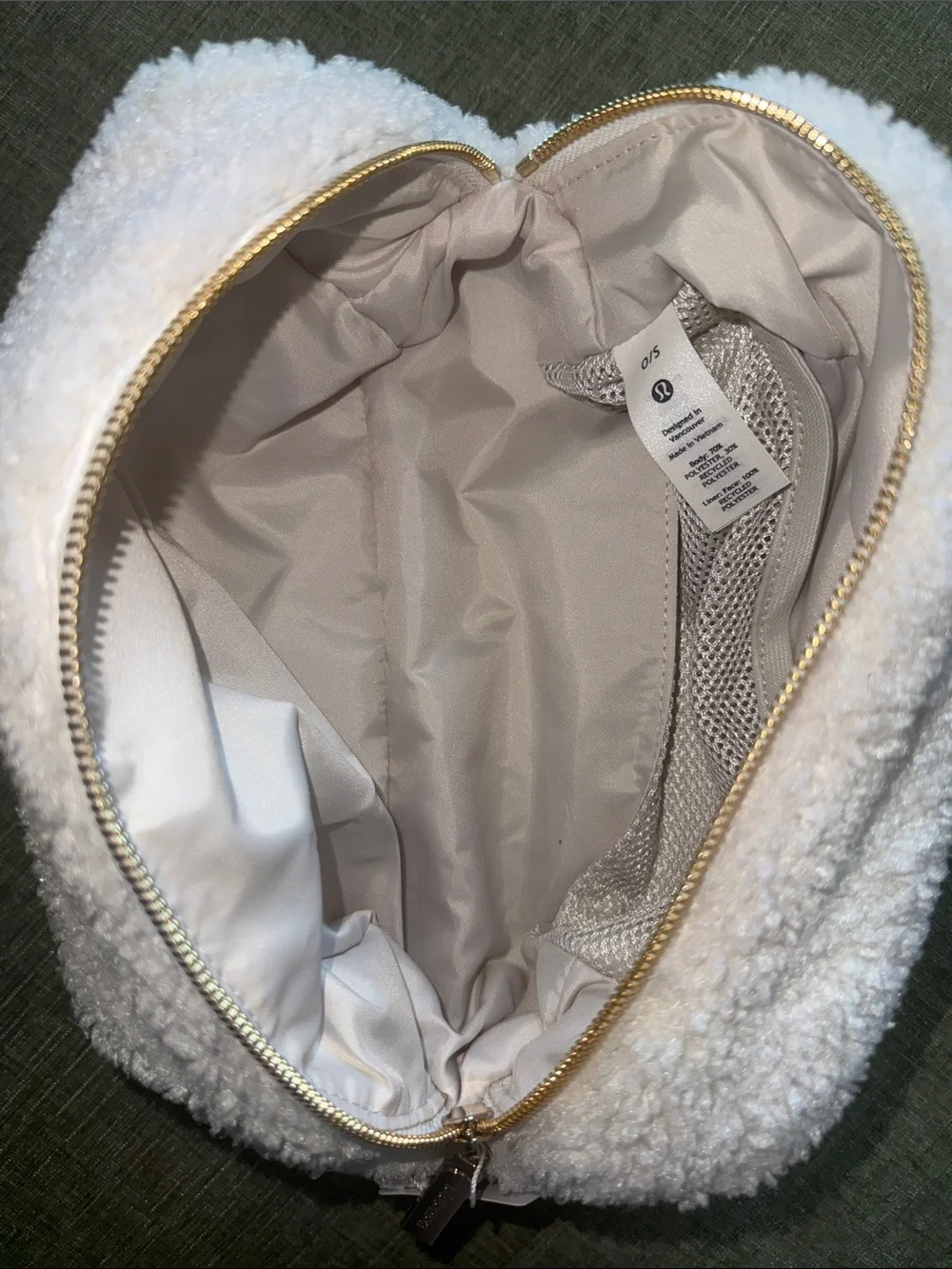 lululemon athletica Cream Sherpa cosmetic bag